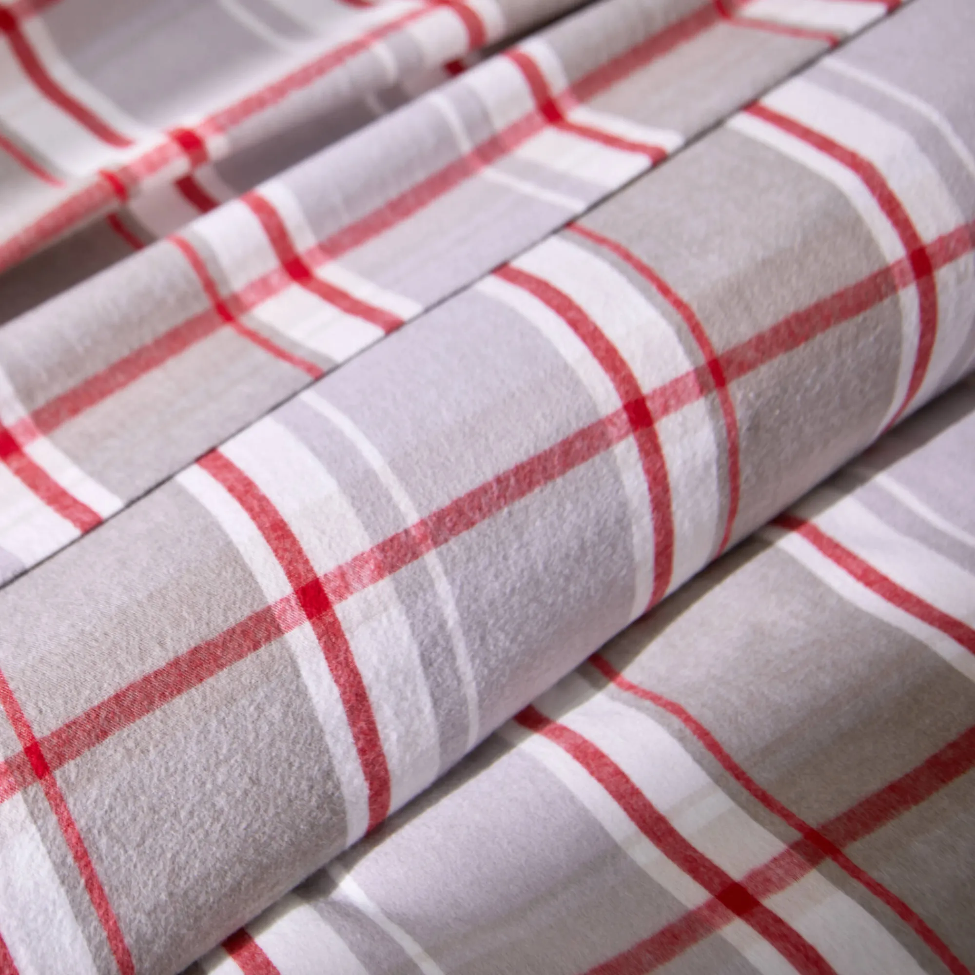 Fantasie Bedlinnen|Vlak Laken<Colombine Bedlinnen in flanel Scott, ingeweven motieven beige