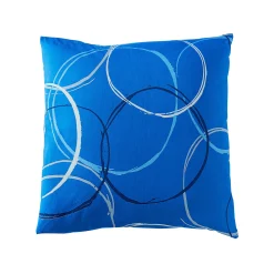 Fantasie Bedlinnen|Vlak Laken<Blancheporte Bedlinnen in polyester-katoen Noémie met cirkelprint blauw