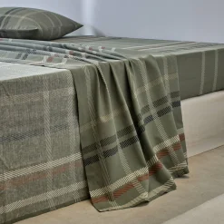 Fantasie Bedlinnen|Vlak Laken<Blancheporte Bedlinnen Karl met ruitprint, in flanel groen