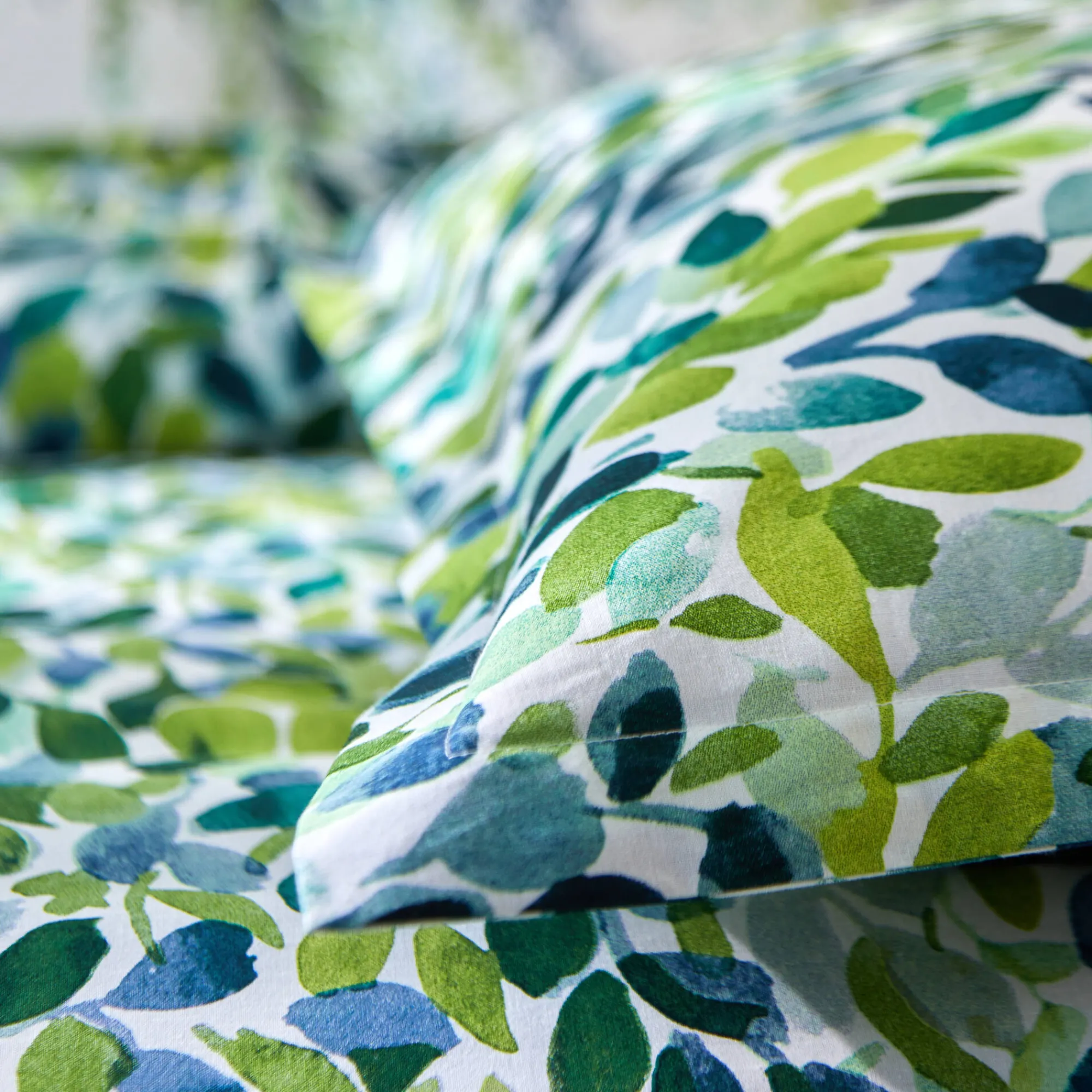 Fantasie Bedlinnen|Vlak Laken<Colombine Bedlinnen Léonie, in katoen met plantenprint ecru