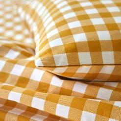 Fantasie Bedlinnen|Vlak Laken<Blancheporte Bedlinnen Lou met ruitenprint - in katoen honing