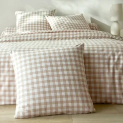 Fantasie Bedlinnen|Vlak Laken<Blancheporte Bedlinnen Lou met ruitenprint - in katoen beige
