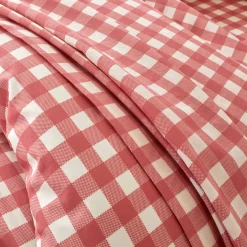 Fantasie Bedlinnen|Vlak Laken<Blancheporte Bedlinnen Lou met ruitenprint - in katoen rozenhout