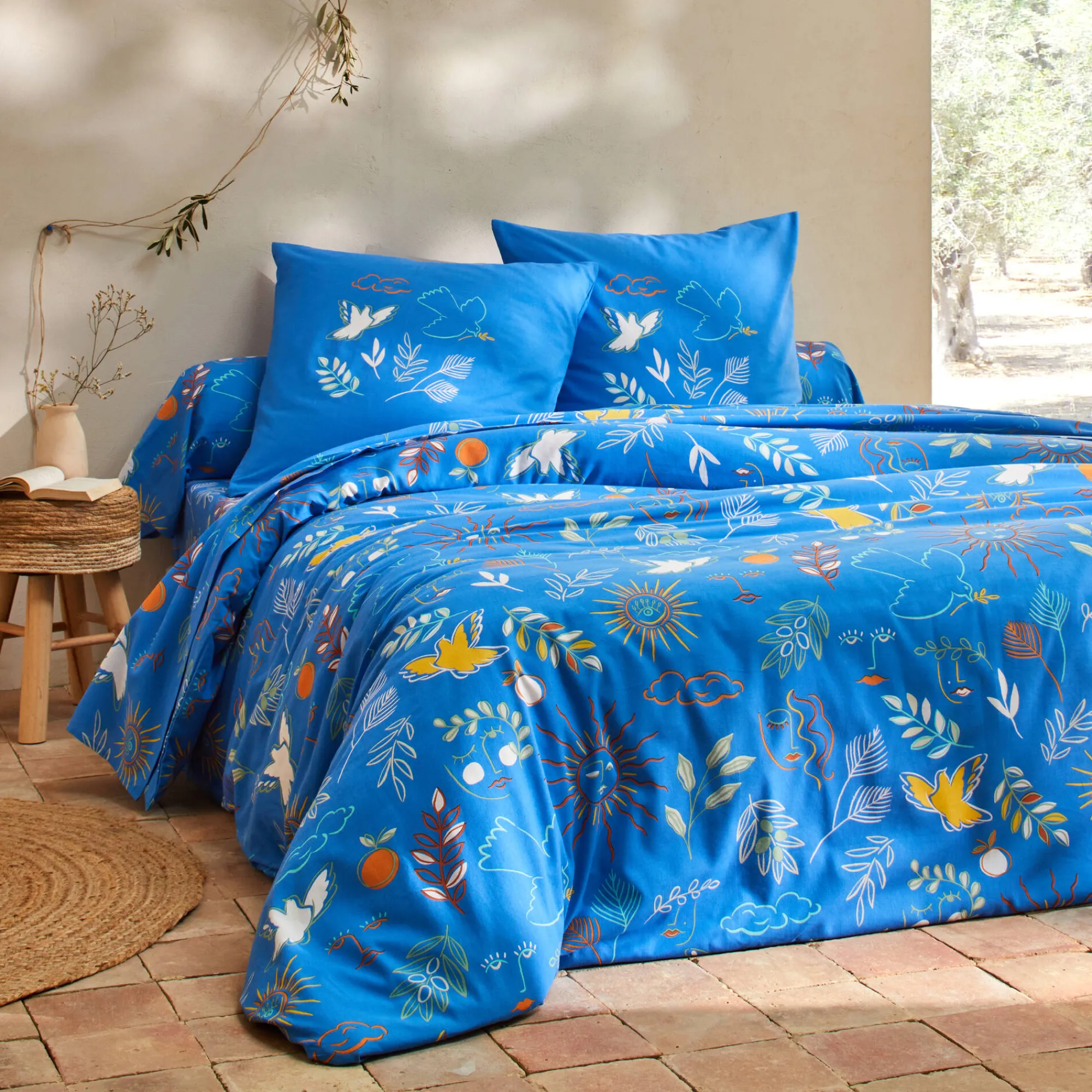 Fantasie Bedlinnen<Blancheporte Bedlinnen Madère met Provençaalse print - in katoen blauw