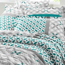 Fantasie Bedlinnen|Vlak Laken<Colombine Bedlinnen Marlow, katoen met geometrische motieven grijs / groen