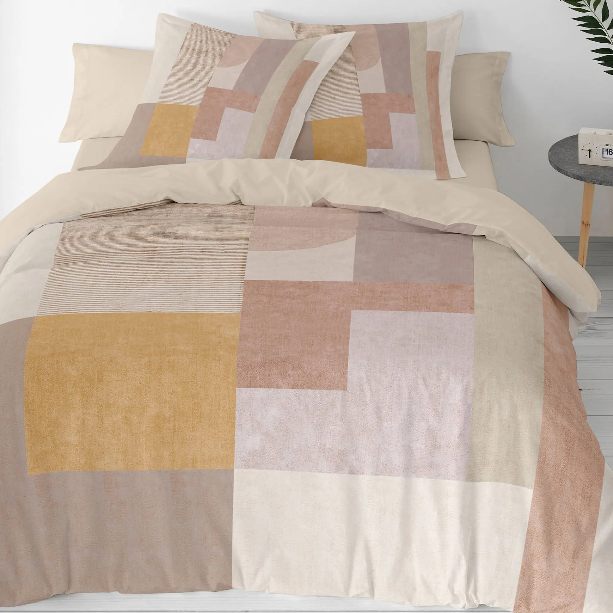 Fantasie Bedlinnen|Kussensloop<Blancheporte Bedlinnen met dambordprint - katoen beige
