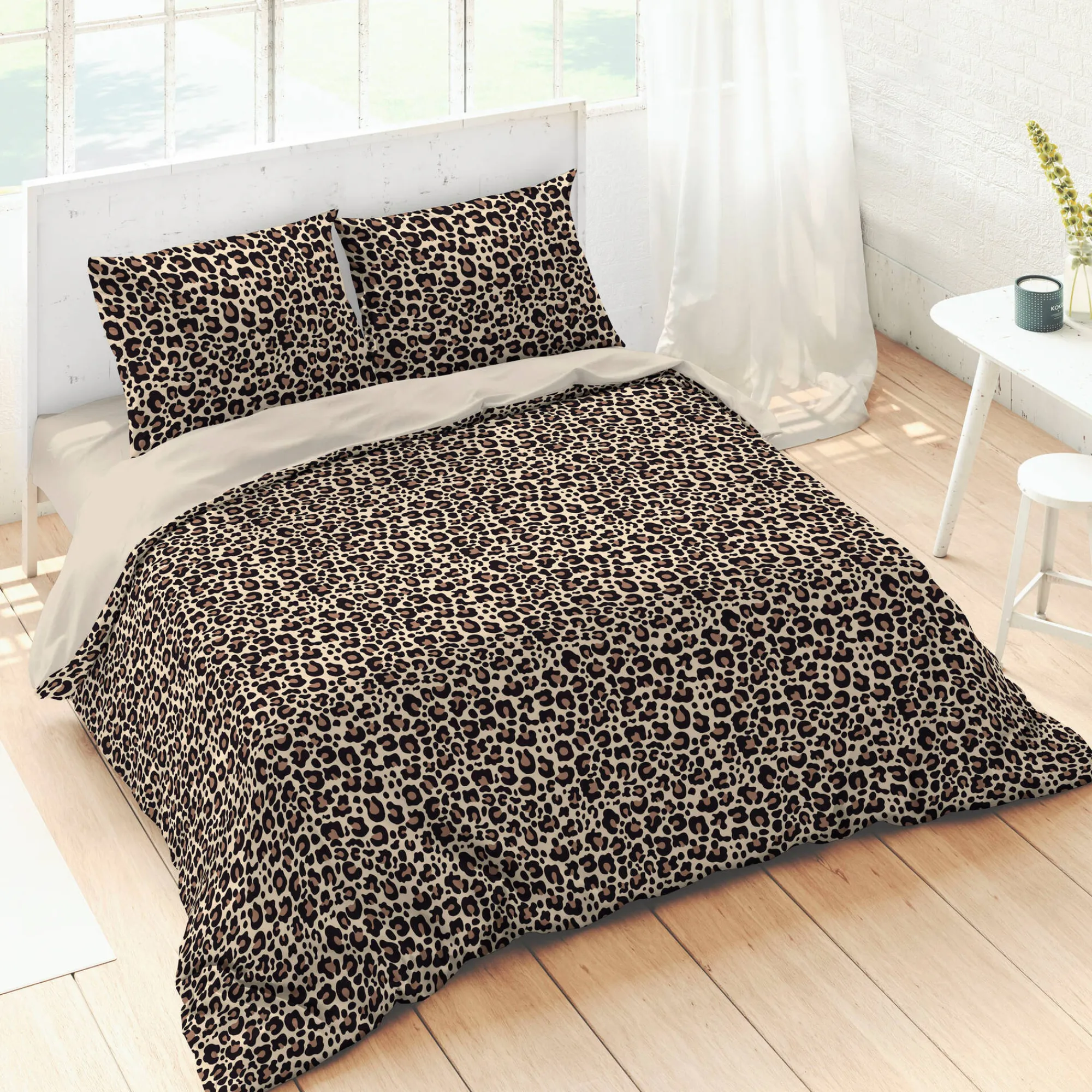 Fantasie Bedlinnen|Kussensloop<Blancheporte Bedlinnen met luipaardprint - katoen chocolade