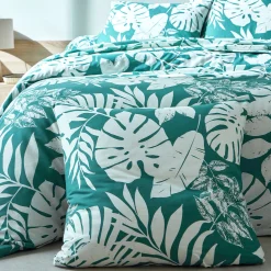 Fantasie Bedlinnen|Vlak Laken<Blancheporte Bedlinnen Paddy met bladerenprint, katoen eucalyptus