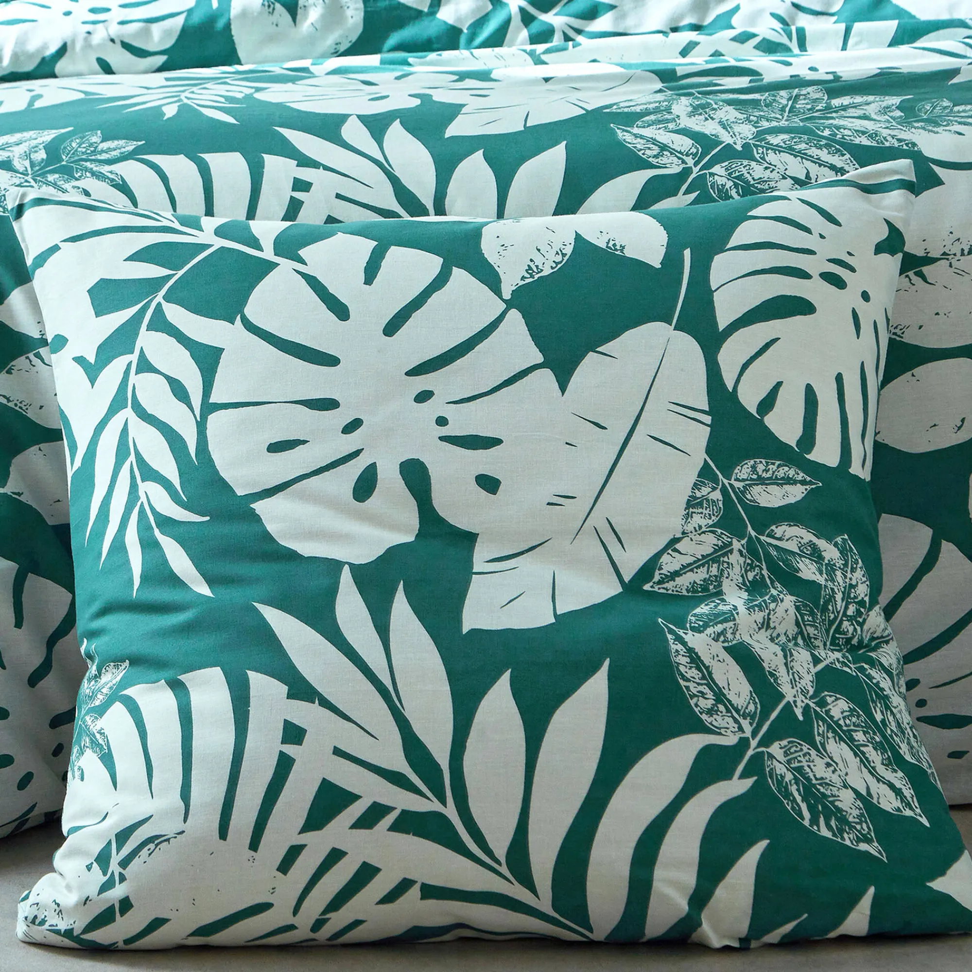 Fantasie Bedlinnen|Vlak Laken<Blancheporte Bedlinnen Paddy met bladerenprint, katoen eucalyptus
