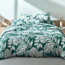 Fantasie Bedlinnen|Vlak Laken<Blancheporte Bedlinnen Paddy met bladerenprint, katoen eucalyptus