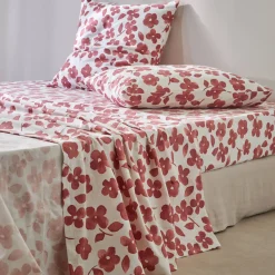 Fantasie Bedlinnen|Kussensloop<Blancheporte Bedlinnen Petunia in bedrukt flanel rozenhout