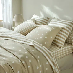 Fantasie Bedlinnen|Vlak Laken<Blancheporte Bedlinnen Romy, gestreept - in katoen beige