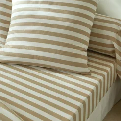 Fantasie Bedlinnen|Vlak Laken<Blancheporte Bedlinnen Romy, gestreept - in katoen beige