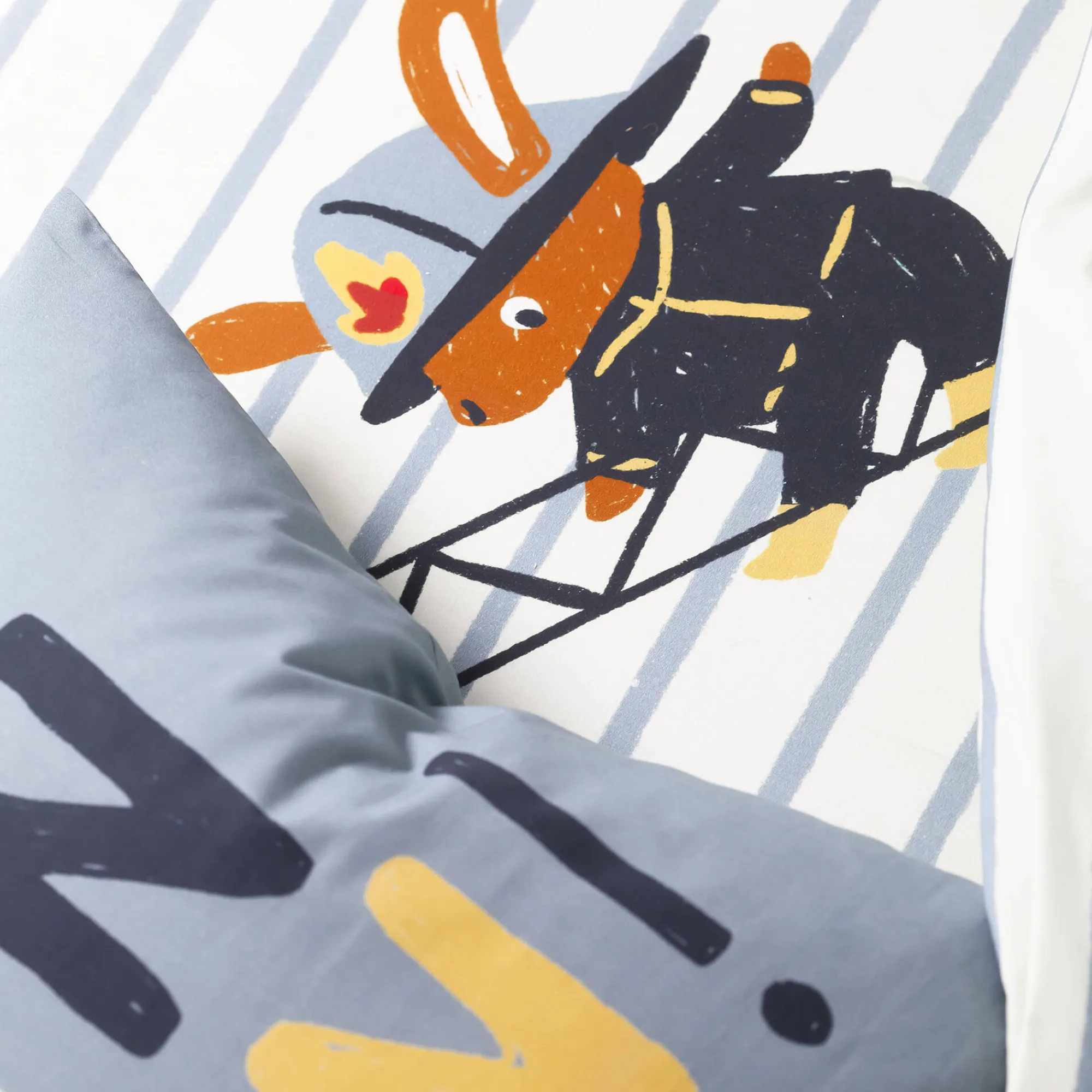 Bedlinnenset Kids|Bedlinnenset Kids<Colombine des petits Bedlinnen voor kinderen met brandweermotieven, in katoen hemelsblauw