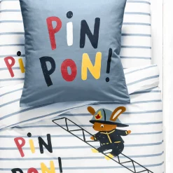 Bedlinnenset Kids|Bedlinnenset Kids<Colombine des petits Bedlinnen voor kinderen met brandweermotieven, in katoen hemelsblauw