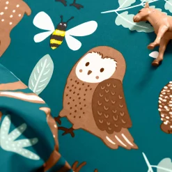 Bedlinnenset Kids|Bedlinnenset Kids<Colombine des petits Bedlinnen voor kinderen met knuffelbeer motief in biologisch katoen, eco-verantwoord groen