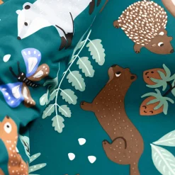 Bedlinnenset Kids|Bedlinnenset Kids<Colombine des petits Bedlinnen voor kinderen met knuffelbeer motief in biologisch katoen, eco-verantwoord groen