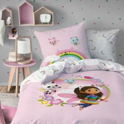 Bedlinnenset Kids|Delige Bedlinnenset<Gabby et la maison magique Bedlinnenset Gabby en het Magische huis® katoen roze / wit