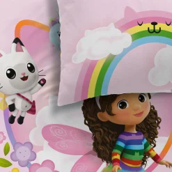 Bedlinnenset Kids|Delige Bedlinnenset<Gabby et la maison magique Bedlinnenset Gabby en het Magische huis® katoen roze / wit