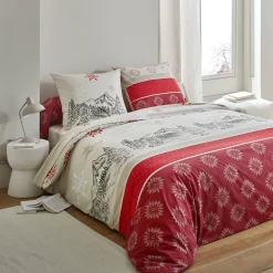 Fantasie Bedlinnen|Vlak Laken<Blancheporte Bedllinnen Montana in katoen rood