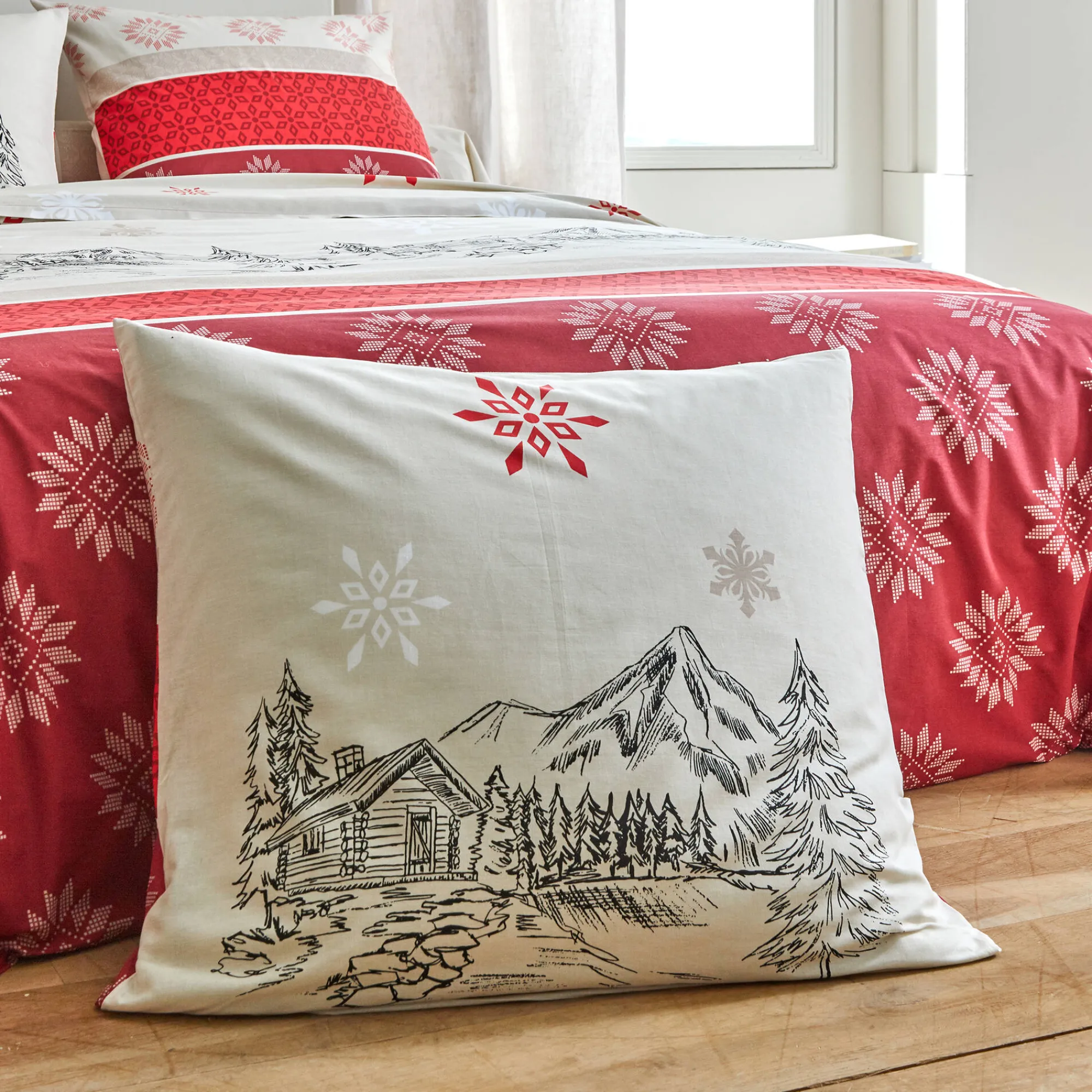 Fantasie Bedlinnen|Vlak Laken<Blancheporte Bedllinnen Montana in katoen rood