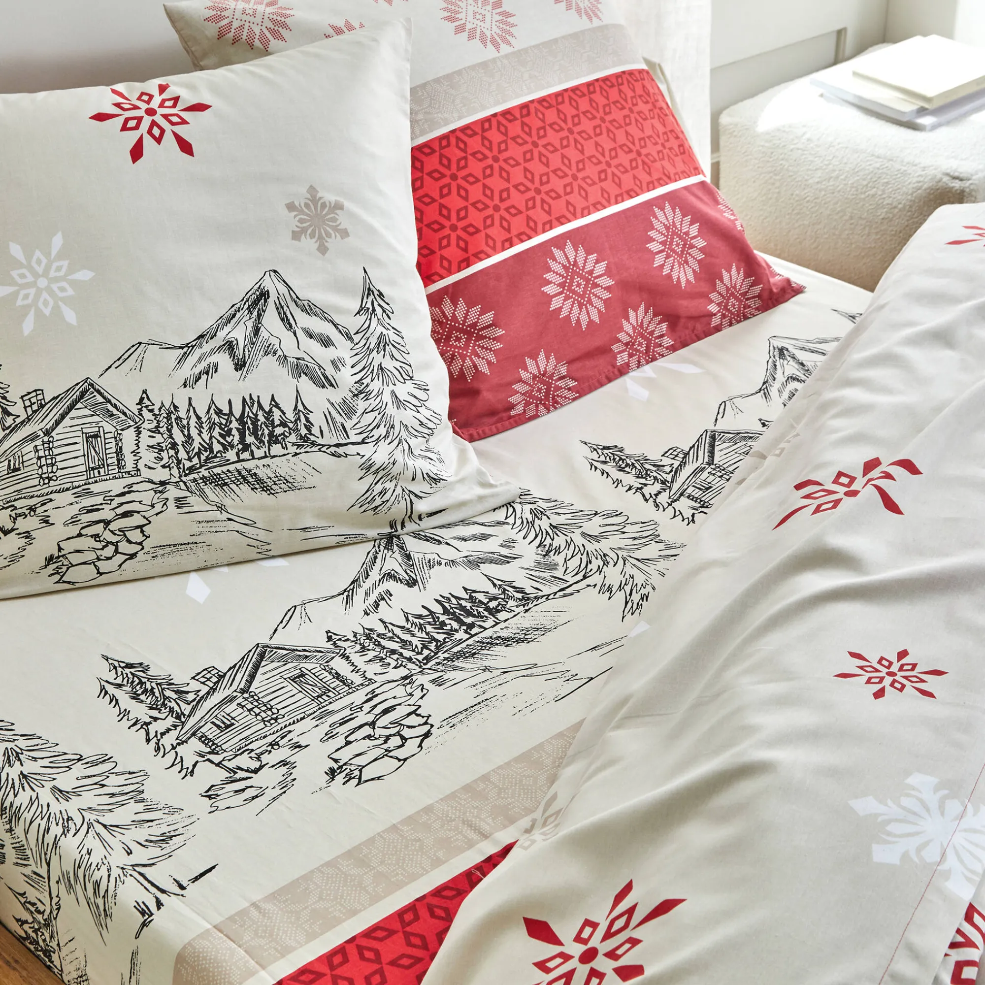 Fantasie Bedlinnen|Vlak Laken<Blancheporte Bedllinnen Montana in katoen rood