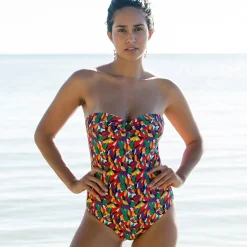 Badmode|Badmode<Blancheporte Bedrukt badpak met bustier, Toboki - verwijderbare bandjes veelkleurig