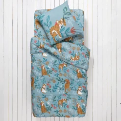 Bedlinnenset Kids|Bedlinnenset Kids<Colombine des petits Bedrukt bedlinnen Chätaigne - katoen celadon