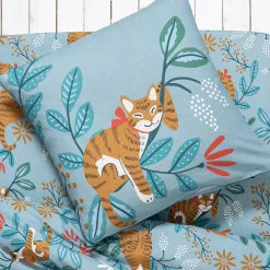 Bedlinnenset Kids|Bedlinnenset Kids<Colombine des petits Bedrukt bedlinnen Chätaigne - katoen celadon