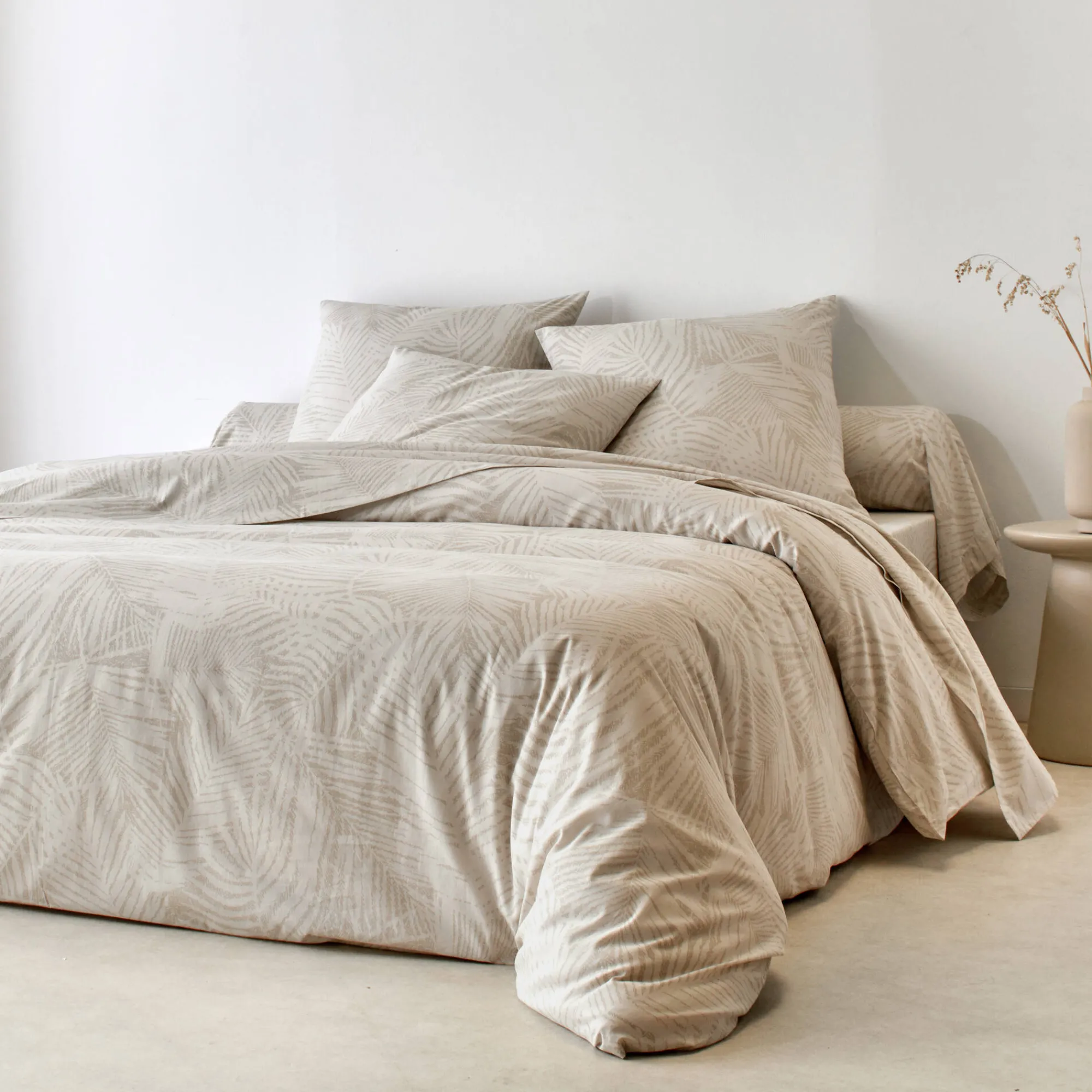 Fantasie Bedlinnen|Vlak Laken<Blancheporte Bedrukt bedlinnen Marie, in katoen beige