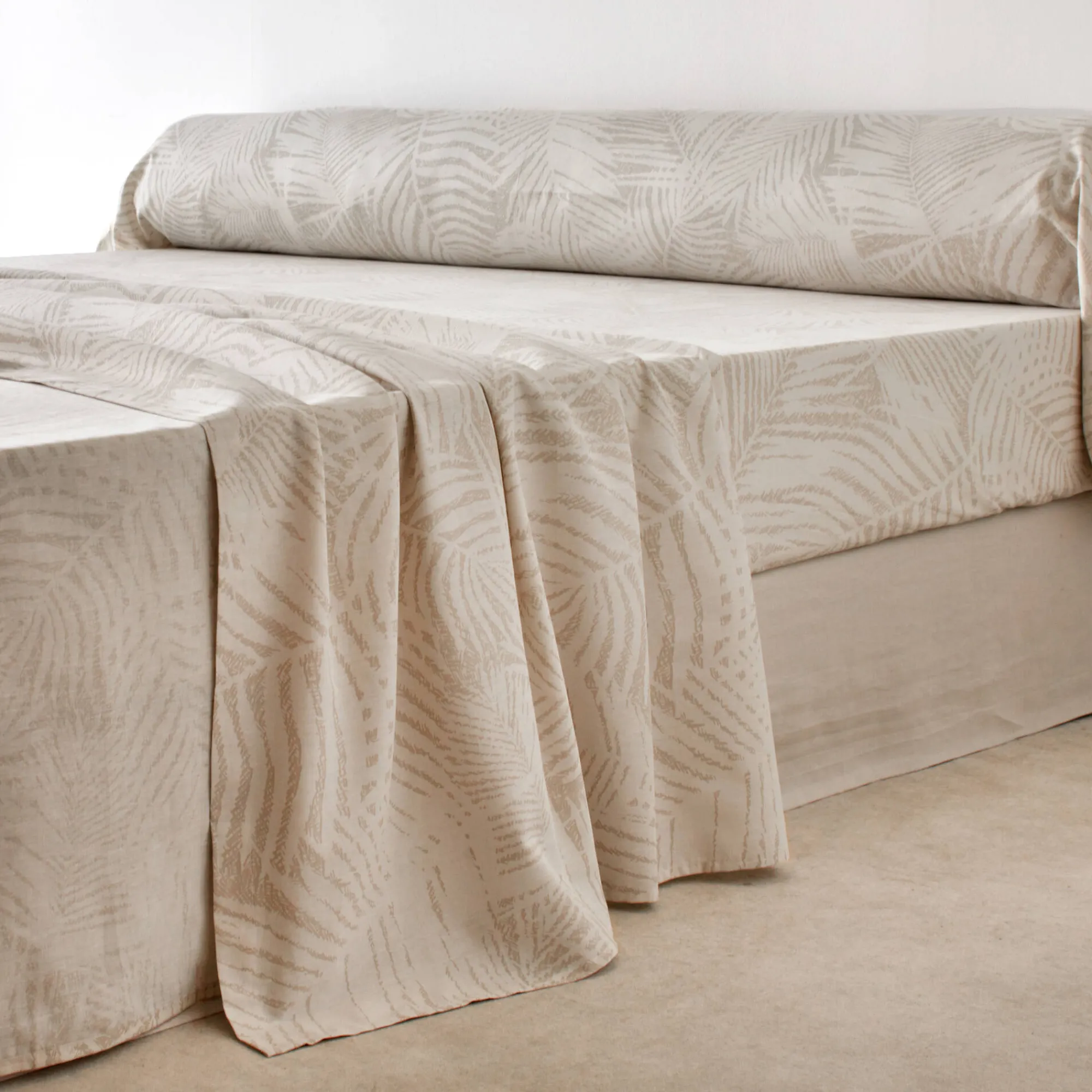 Fantasie Bedlinnen|Vlak Laken<Blancheporte Bedrukt bedlinnen Marie, in katoen beige