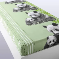 Fantasie Bedlinnen|Vlak Laken<Blancheporte Bedrukt bedlinnen Pandas in polykatoen groen