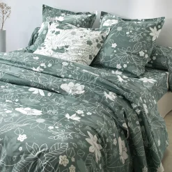 Fantasie Bedlinnen|Vlak Laken<Blancheporte Bedrukt bedlinnen Pénélope, in katoen eucalyptus