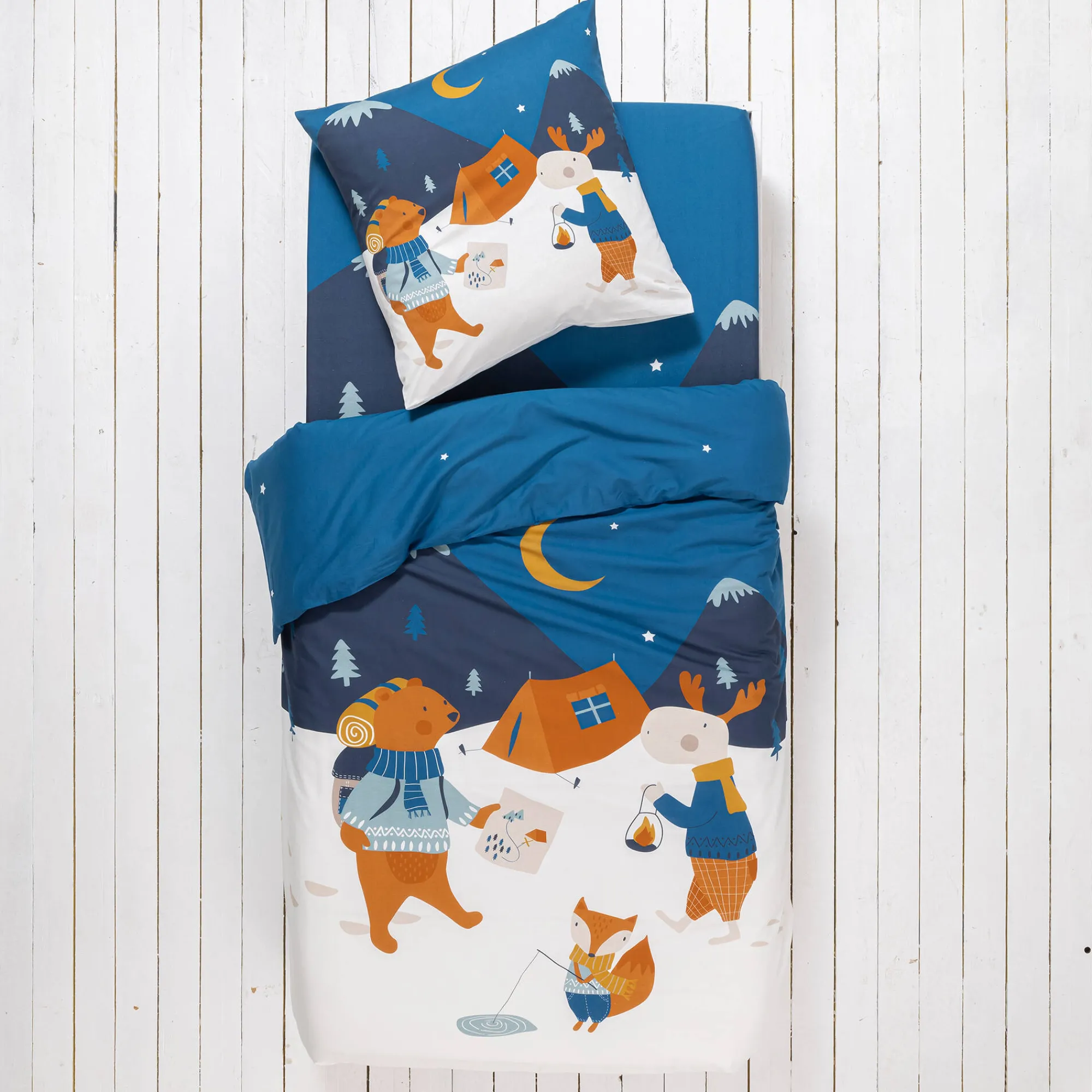 Bedlinnenset Kids|Bedlinnenset Kids<Colombine des petits Bedrukt bedlinnen voor kinderen Rando - katoen wit