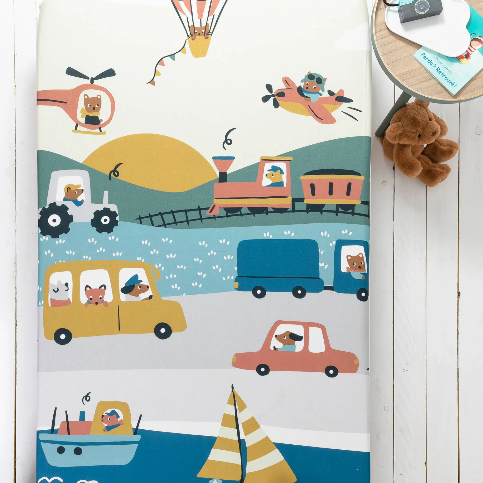 Bedlinnenset Kids|Bedlinnenset Kids<Colombine des petits Bedrukt bedlinnen voor kinderen Trafic, 1 persoon - katoen beige