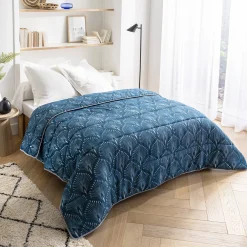 Dekbed<Blancheporte Bedrukt dekbed in katoen Palmito 200g/m2 blauw