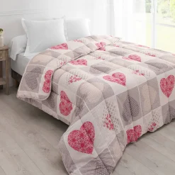 Dekbed<Blancheporte Bedrukt dekbed in katoen Lovely 200g/m2 rood