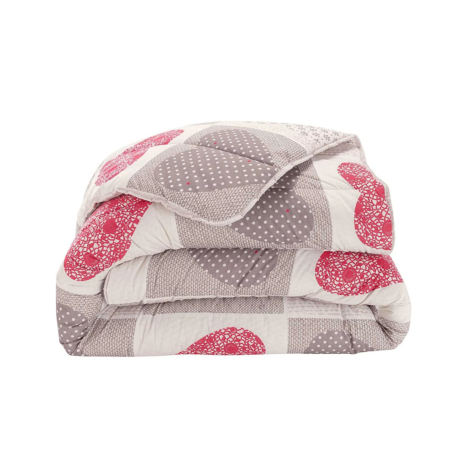 Dekbed<Blancheporte Bedrukt dekbed in katoen Lovely 200g/m2 rood