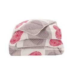 Dekbed<Blancheporte Bedrukt dekbed in katoen Lovely 400g/m2 rood