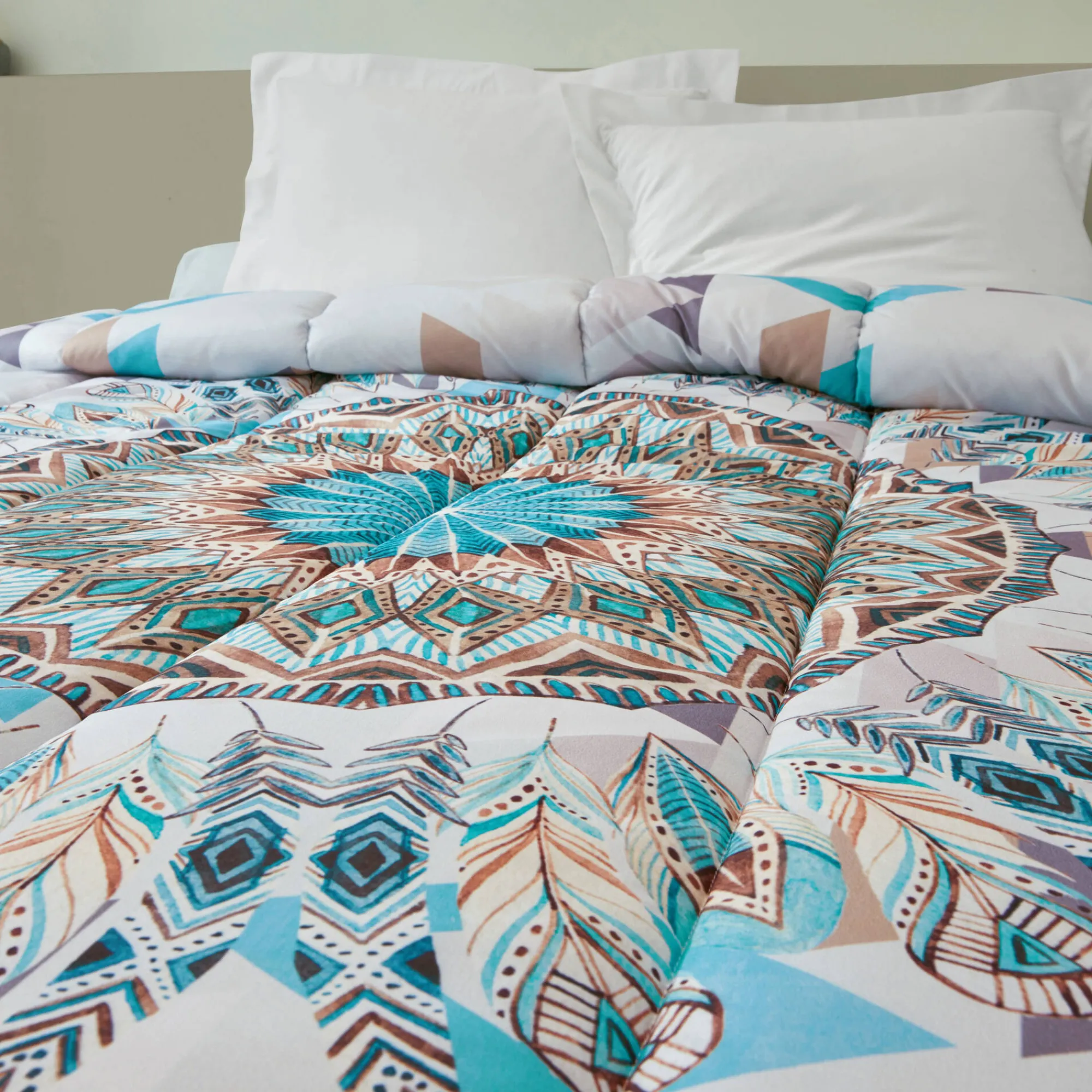 Dekbed<Blancheporte Bedrukt dekbed in microvezel Dreamcatcher 200g/m² blauw