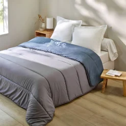 Dekbed<Blancheporte Bedrukt dekbed in microvezel, Savanne 400 g/m2 blauw / groen