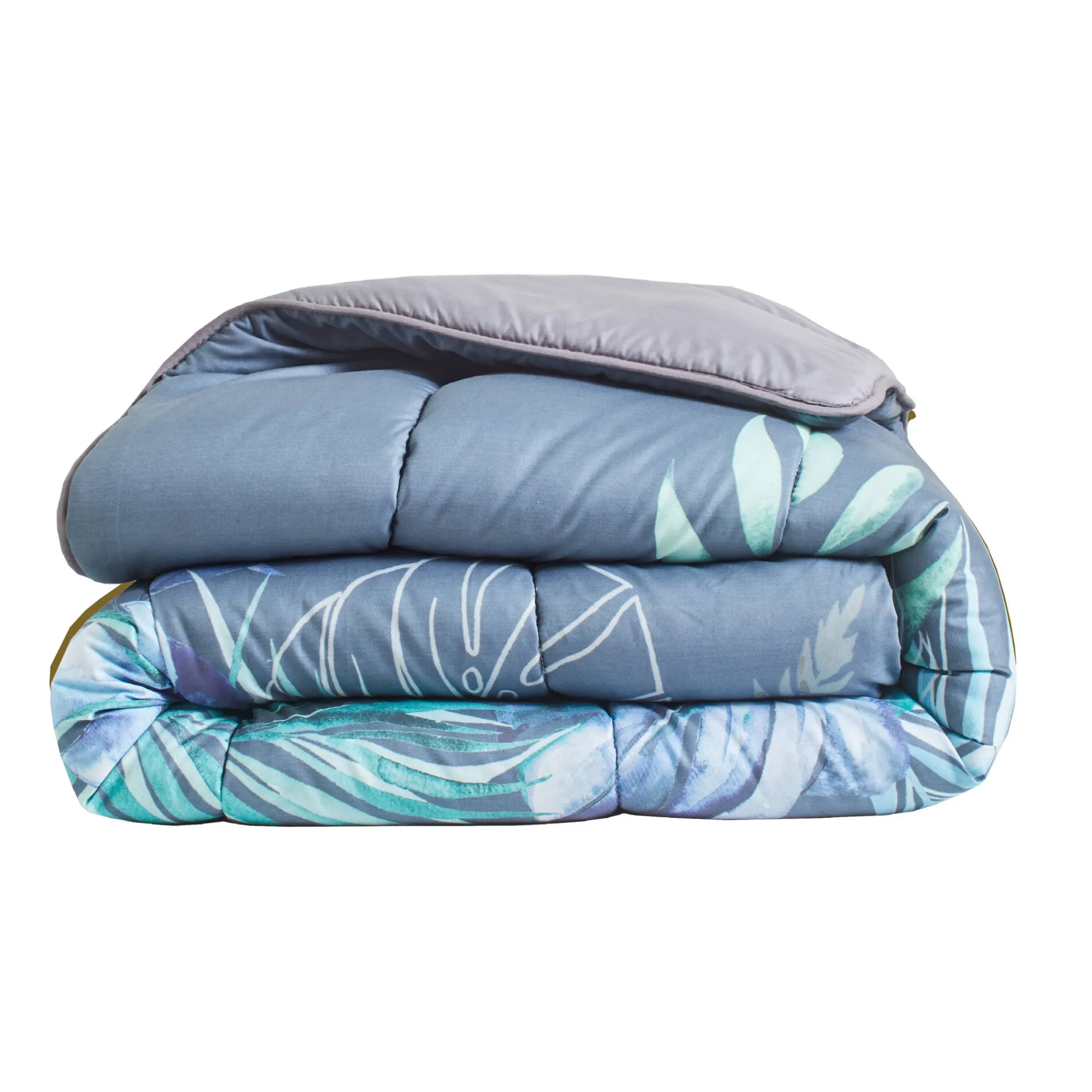 Dekbed<Blancheporte Bedrukt dekbed in microvezel, Savanne 400 g/m2 blauw / groen