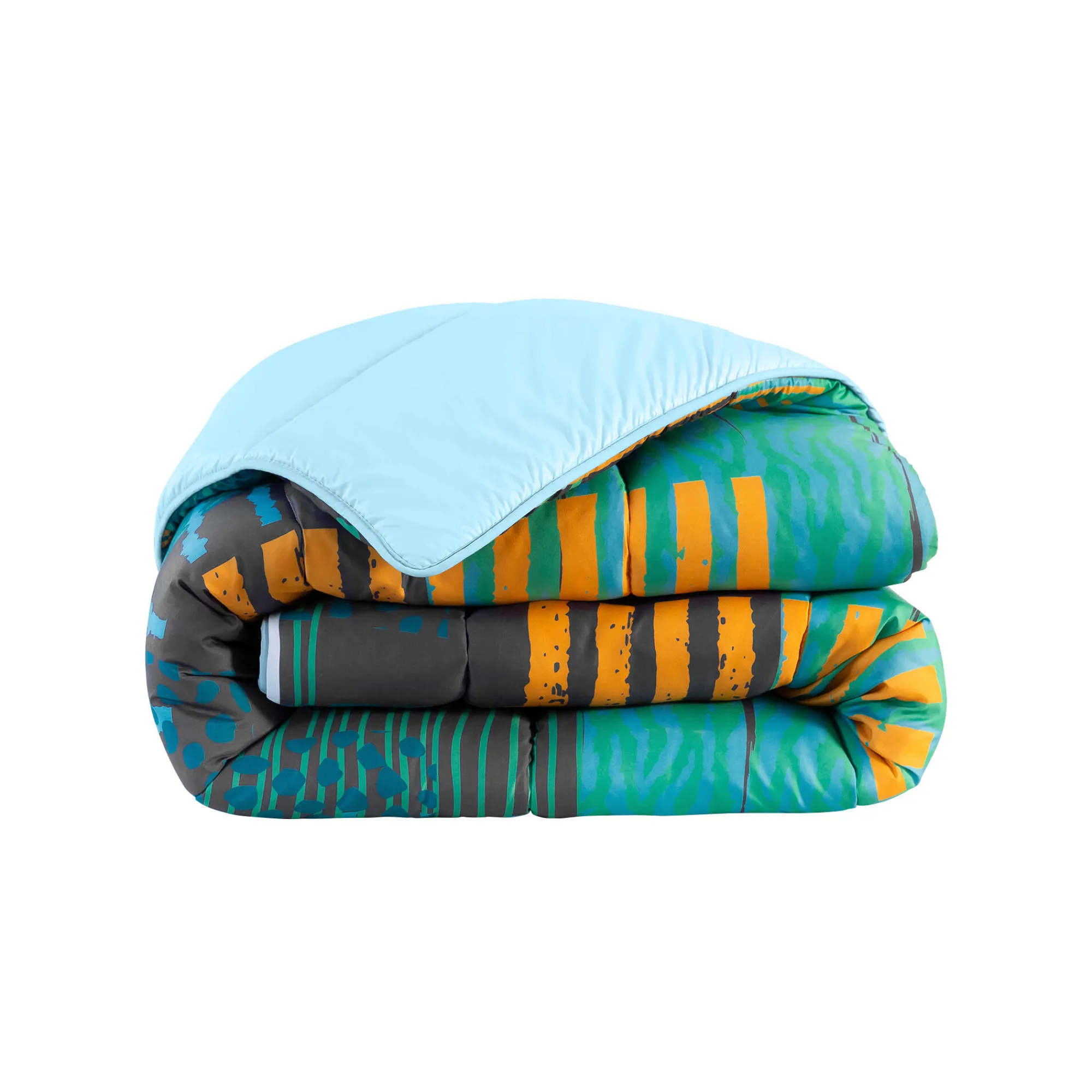 Dekbed<Blancheporte Bedrukt dekbed in microvezel, Savane - 200g/m2 smaragd