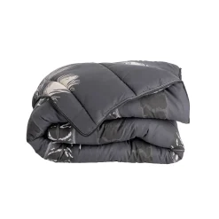 Dekbed<Blancheporte Bedrukt dekbed in microvezel Plumes 200g/m2 zwart