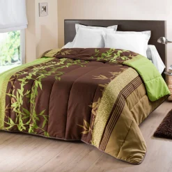 Dekbed<Blancheporte Bedrukt dekbed in microvezel Jungle 200g/m2 groen / chocolade