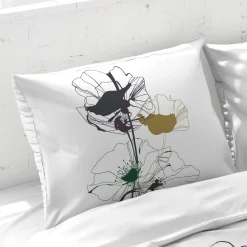 Delige Bedlinnenset|Kussensloop<Blancheporte Bedrukt katoenen Poppy beddengoed wit