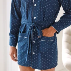 Pyjama En Kamerjas<Blancheporte Bedrukt pyjamajasje - popeline van polykatoen marine