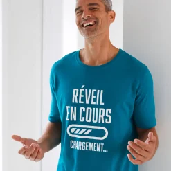 Pyjama En Kamerjas<Blancheporte Bedrukt pyjamashirt in maximodel 'réveil en cours' eendenblauw