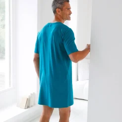 Pyjama En Kamerjas<Blancheporte Bedrukt pyjamashirt in maximodel 'réveil en cours' eendenblauw