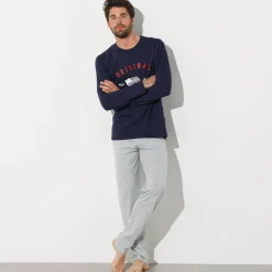 Pyjama En Kamerjas<Blancheporte Bedrukt pyjamashirt met lange mouwen marine